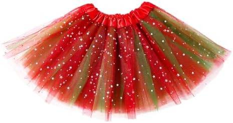 3-Layer Sparkly Green Tutu for Toddler Girls and Kids Christmas