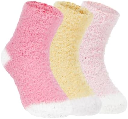 3 Pairs Kids Fuzzy Socks for Girls Winter Cute Slipper Socks Cozy Fluffy Warm Soft Comfy Toddler Christmas
