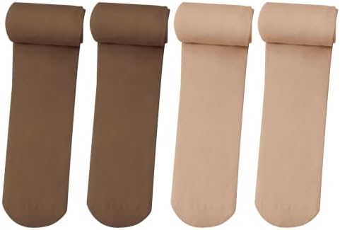 4 Pairs Brown Toddler Tights for Girls 4-6 Soft Velvet Stockings