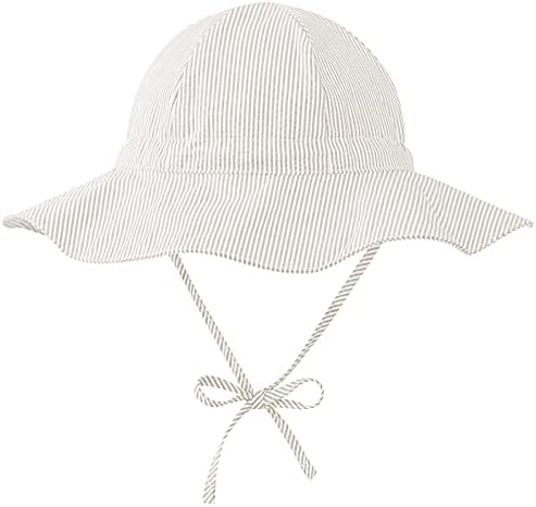 UPF 50+ Infant Baby Sun Hats 0-6 Months Wide Brim Baby Bucket Hat