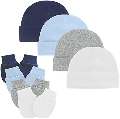 Anti-Scratch Baby Hats Mittens Warm Newborn Infant Boys Girls 0-6M
