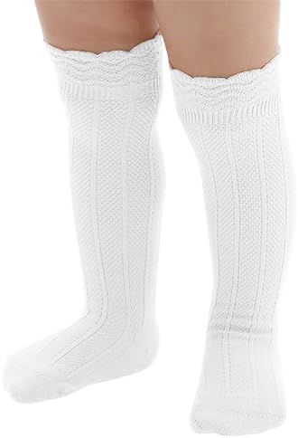 Baby Knee High Socks White Stockings Toddler Long Socks