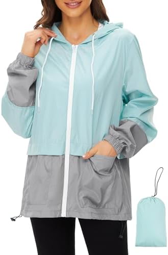 Lightweight Rain Jacket Women Waterproof Raincoat