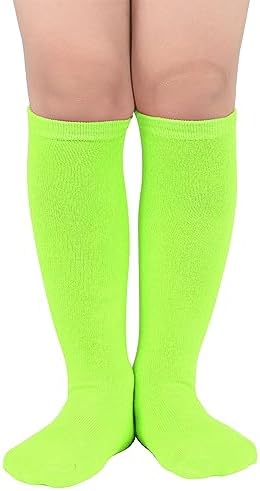 Neon Green Soccer Socks 6-8 Years Kids Football Socks