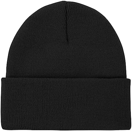 Black Toddler Beanies, Warm Knit Winter Hats for Kids