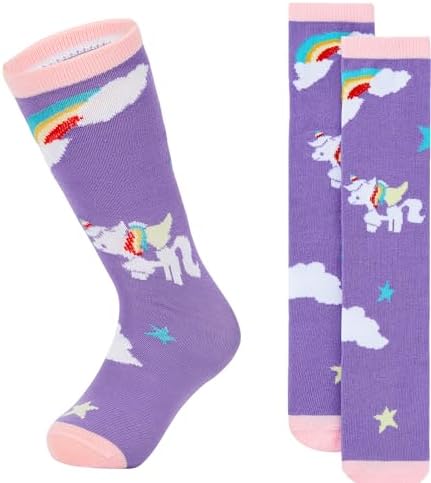Toddler Soccer Socks Softball Athletic Stockings Purple Unicorn