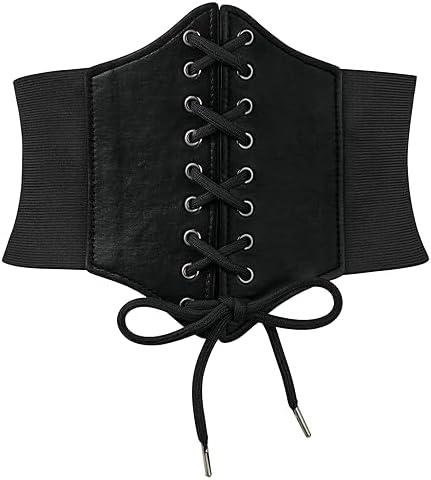 Women's Black Pirate Corset Belt for Halloween Cos, Fit Waist