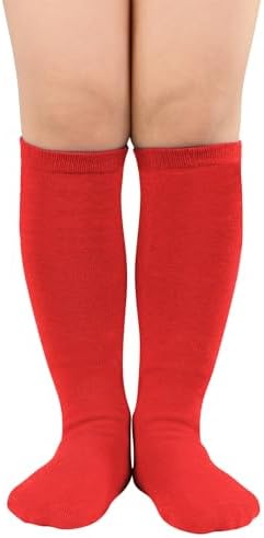 Red Soccer Socks 6-8 Kids Baseball Football Long Socks