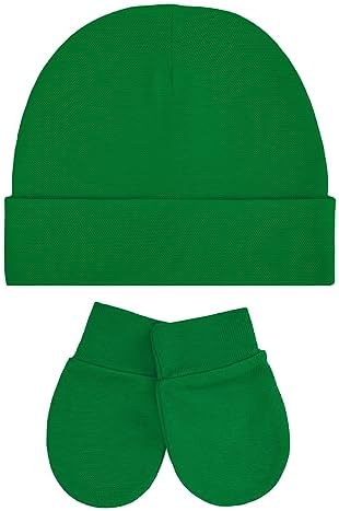 Baby Hats Cotton Newborn Green Baby Beanie Hat and Mitten Set for Baby Boys Girls Hats 0-6 Months Newborn Hat Beanies Cap for Halloween and Christmas Glass