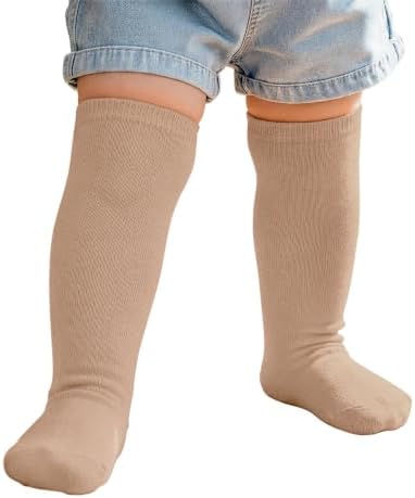 Baby Knee High Socks School Uniform Dress Socks Khaki 12-24month