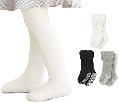 Baby Tights 12-24 Months Non Slip Cotton Cable Knit Stockings