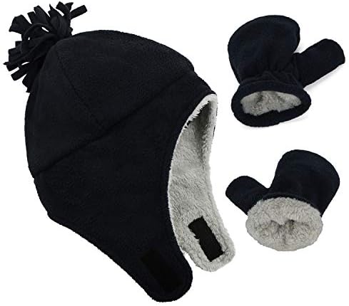 Black Baby Winter Hat and Mitten Set