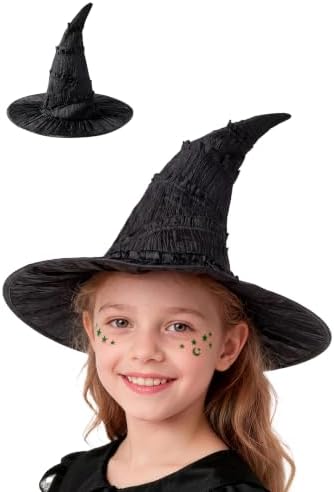 Black Witch Hat for Kids Teens, Moive Cosplay Accessory