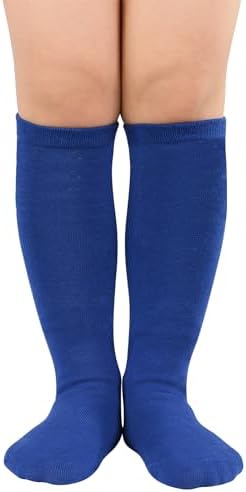 Blue Soccer Socks Kids Boys Baseball Football Socks, Pure Blue