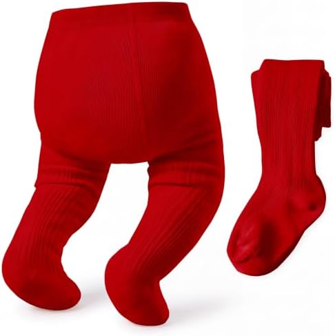 Cotton Soft Thick Baby Tights 6-12 Months for Infant Leggings Red