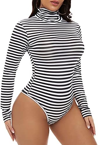 Fitted Long Sleeve Bodysuit Party Tops