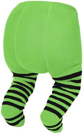 Green and Black Striped Infant Tights Baby Girl, Green and Black Striped