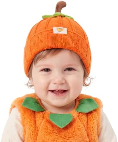 Halloween Orange Baby Pumpkin Hat Warm Knitted Toddler Beanie Winter