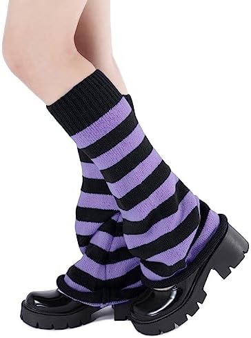 Leg Warmers y2k Leg Warmers for Women Purple Leg Warmers Black Leg Warmers Kawaii Leg Warmers 80s Legwarmers Girls Halloween Customes Cutecore Accessories Gothic Cosplay