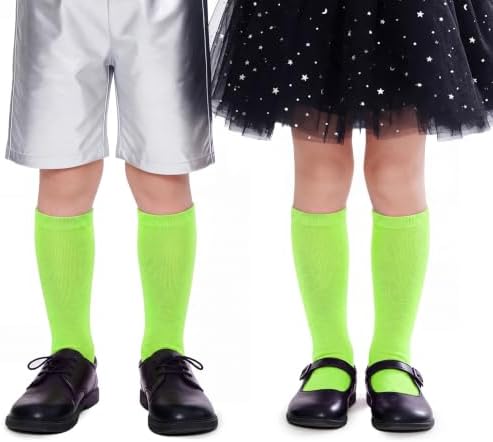 Neon Green Socks Kids Soccer Socks Halloween Youth Knee High Socks