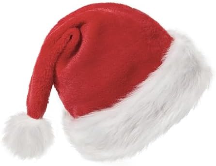 Santa Hats - Adult Christmas Hats for Women & Men - Red Beanie Hat with Pom Pom - Classic Santa Hat for Xmas Party -, 02 Red