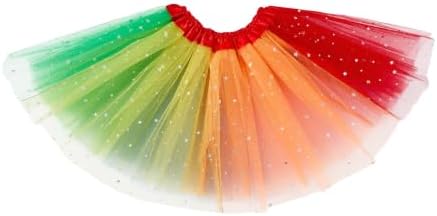 Sparkly Rainbow Tutu for Toddler Girls and Kids 3 Layers Halloween