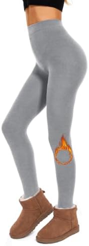 Thick Plush Pantyhose Opaque Base Layer Stretchy Pants Light Grey