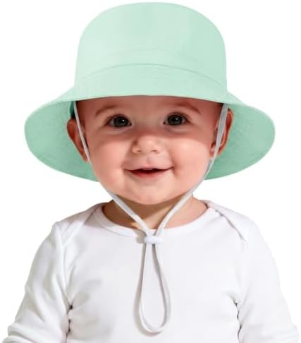 UPF 50+ Baby Girl Boy Sun Hat 0-6 Months Summer Newborn Bucket Hat
